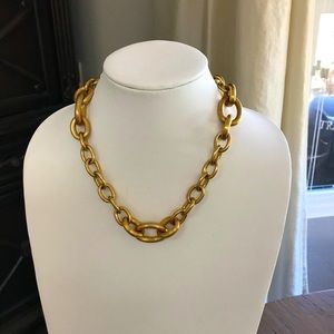 Vintage - Substantial Textured Gold Varied Link Statement Necklace - 18 1/2”